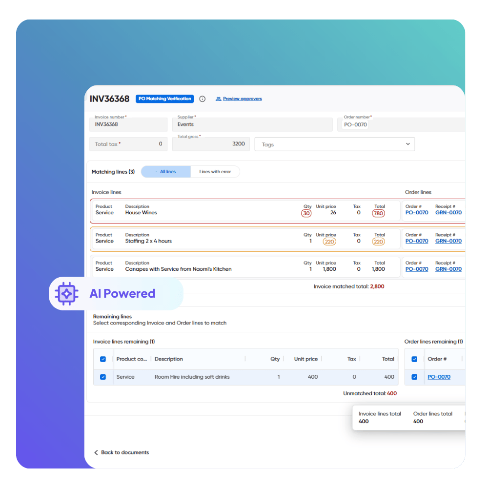 Automated Invoice & PO Matching
